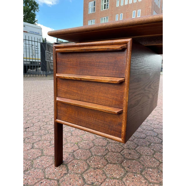Gold Danish Teak Desk by Arne Vodder, 1960s For Sale - Image 8 of 11