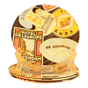 Vintage Travel Themed Plates - Set of 4