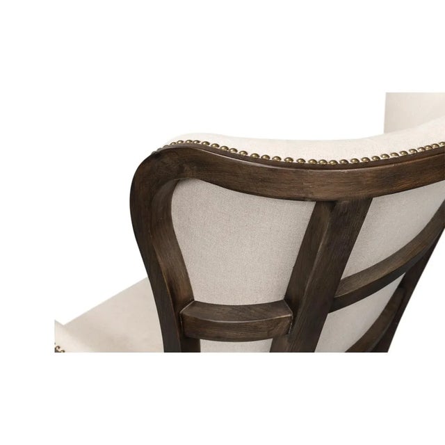 Beige Updated Modern Classic Wingchair For Sale - Image 8 of 13