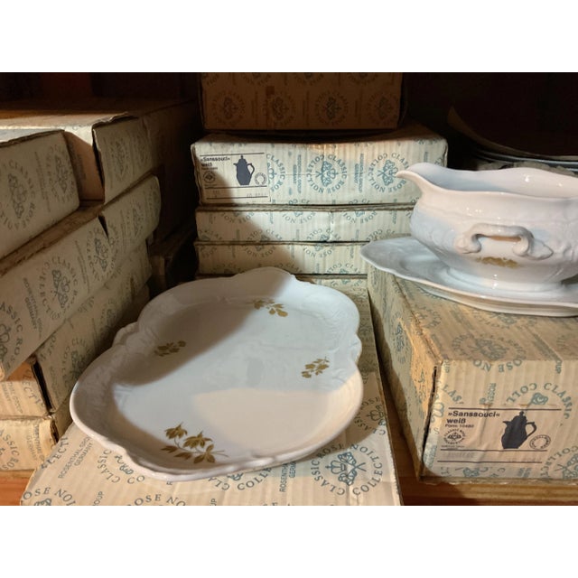 1New 980s Porcelain With Gold Roses by Rosenthal - Set of 78 Pieces 1 For Sale - Image 9 of 18