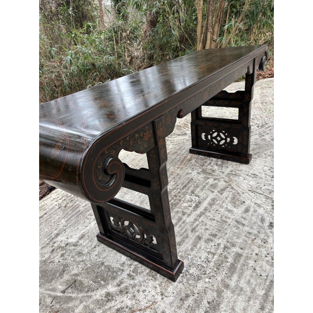 1970s Vintage Drexel Heritage Chinoiserie Console Table For Sale - Image 5 of 6