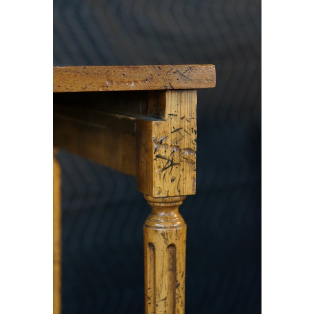 Wood Mid Century French Louis XVI Style Crotch Walnut Nesting Tables Set of Three For Sale - Image 7 of 18