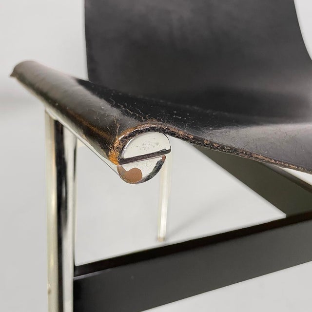 Italian Modern Leather T Chairs by Katavolos, Littell and Kelley for ICF, 1960s, Set of 4 For Sale - Image 13 of 18
