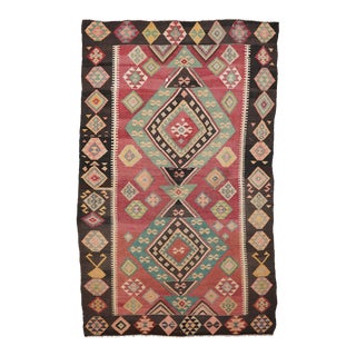 Mid 20th Century Vintage Decorative Turkish Kilim Rug For Sale