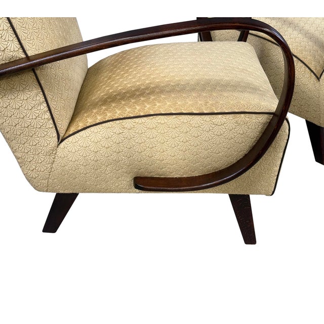 Brown Art Deco Armchairs from Interier Praha, 1950s, Set of 2 For Sale - Image 8 of 9