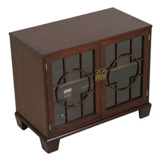 Henkel Harris Mahogany Asian Style Media Cabinet For Sale