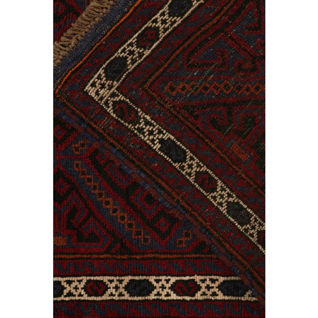 Textile Rug & Kilim’s Baluch Tribal Rug in Burgundy With Geometric Patterns For Sale - Image 7 of 7
