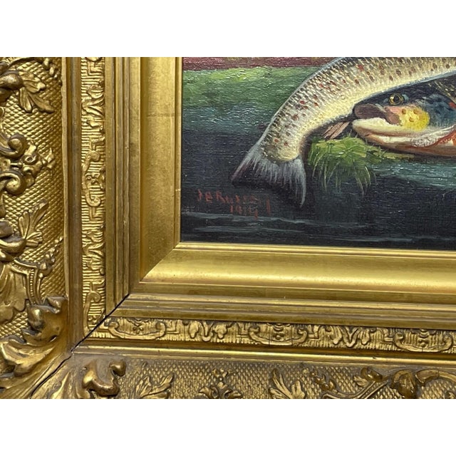 Scottish Angling Fishing Oil Painting – “Burn Trout” by James B. Russell, c.1914 For Sale - Image 18 of 18