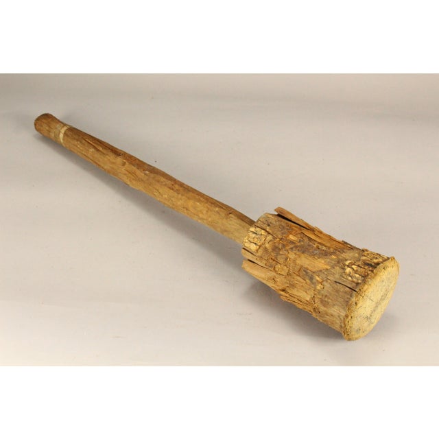 19th Century Primitive Bushcraft Stomper Masher Mallet Single Piece of Wood For Sale - Image 5 of 11