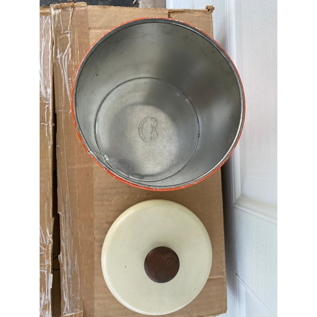 Mid 20th Century Ransburg Floral Tin Canister For Sale - Image 4 of 7