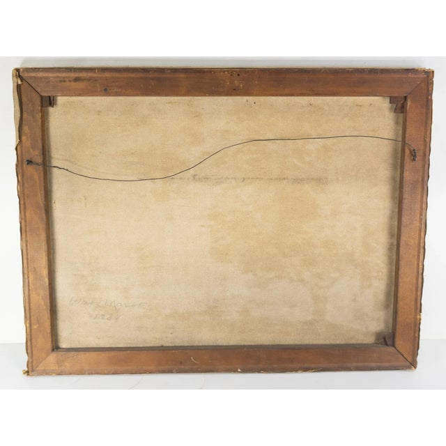 Green 1930's Oil on Canvas Architectural Painting of Ward Manor at Bard College For Sale - Image 8 of 11