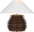 Modern Kelly Wearstler by Visual Comfort Signature Crenelle 20" Stacked Table Lamp in Burnished Birch with Linen Shade For Sale - Image 3 of 3