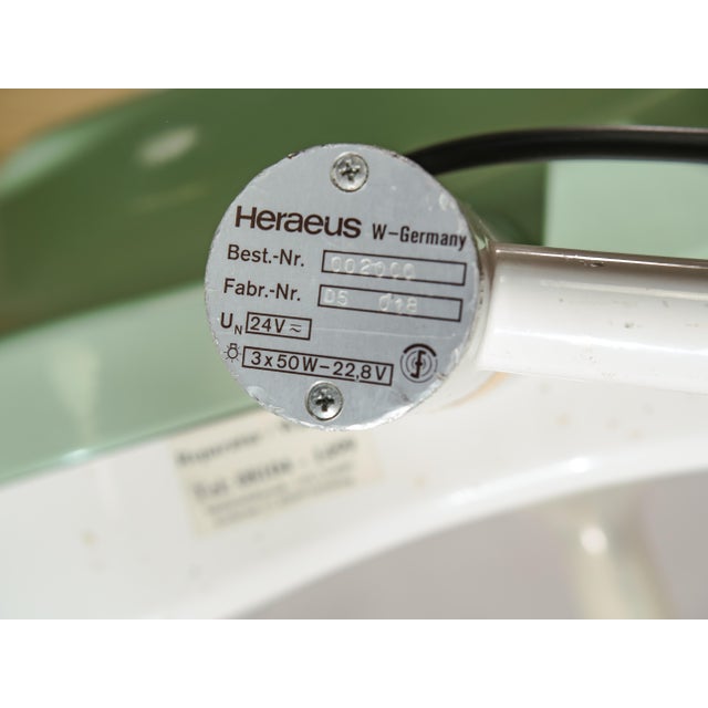 Green White and Green Operating Hospital Floor Spotlight by Heraeus Hanaulux, London, 1990s For Sale - Image 8 of 18