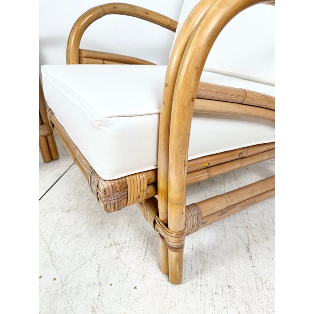 Vintage Rattan Lounge Chairs- A Pair For Sale - Image 9 of 12