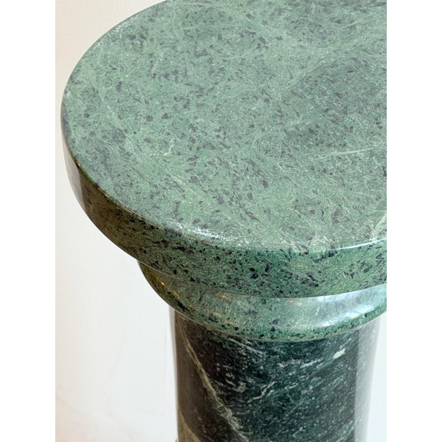 Postmodern Neoclassical Green Solid Marble Pedestal For Sale - Image 3 of 8