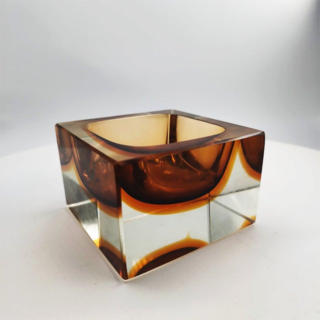 Vintage Square Ashtray in Murano Glass by Flavio Poli for Seguso, 1960s For Sale - Image 3 of 8
