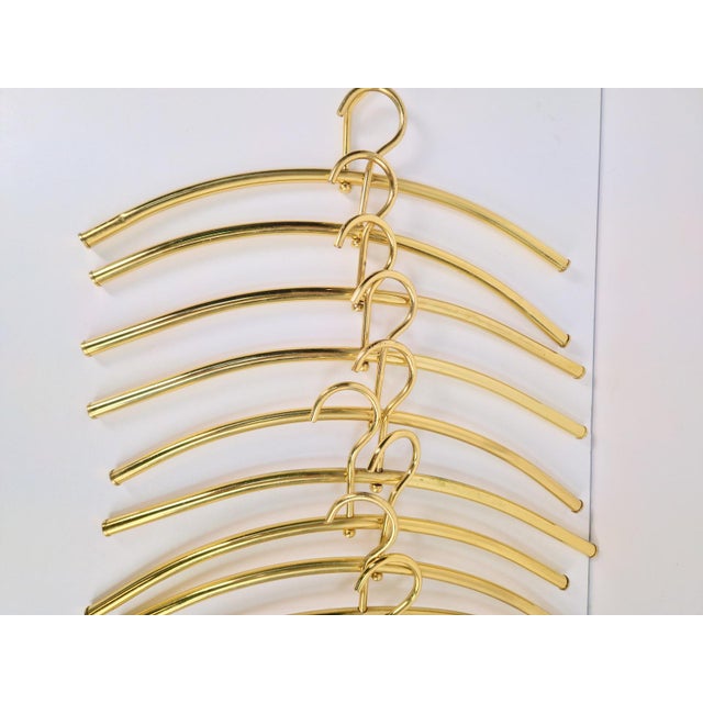 Gold Postmodern Brass Clothes Hangers, Italy, 1970s, Set 13 For Sale - Image 8 of 9
