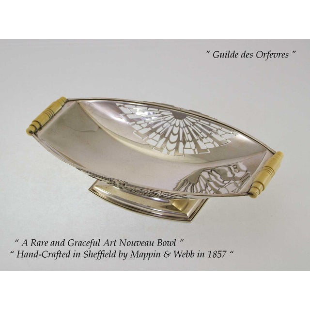 1857 Mappin & Webb. Art Nouveau Sterling Oval Pierced Bowl For Sale - Image 9 of 12