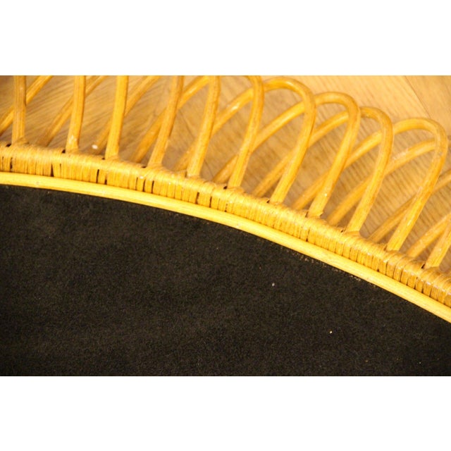 Oval Wall Mirror in Rattan and Bamboo, 1960s For Sale - Image 14 of 16