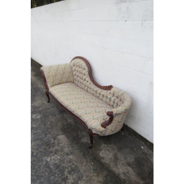French French Hand Carved Mahogany Chaise Lounge 6251 For Sale - Image 3 of 18