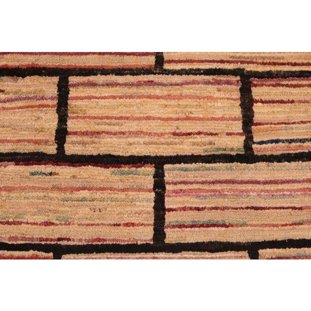 Textile Boho Chic Gabbeh Black/Beige Wool Rug - 5'10'' X 9'2'' For Sale - Image 7 of 10