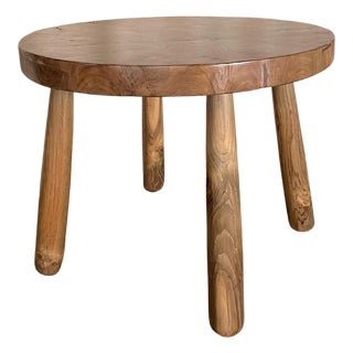 Sculptural Teak Burl Wood Side Table, Stunning Wood Textures For Sale