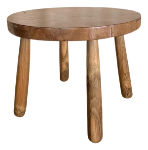 Sculptural Teak Burl Wood Side Table, Stunning Wood Textures