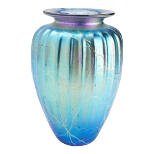 Iridescent Blue Blown Glass Vase by Mayauel Ward, 2015