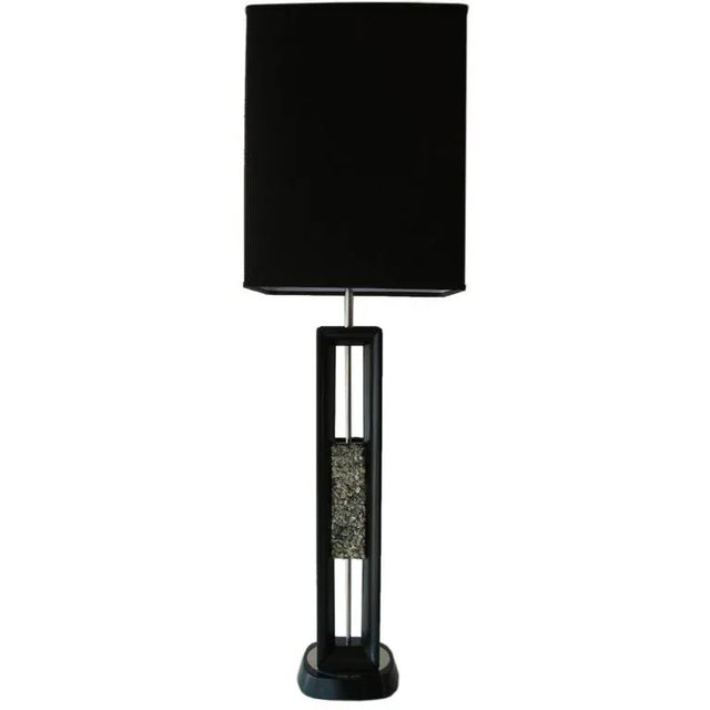 Wood Vintage Mid Century Modern Danish Wood and Quartz Table or Desk Lamp, 1960's For Sale - Image 7 of 7