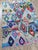Multicolor Diamond Handwoven Wool Moroccan Boujaad Rug For Sale In Boston - Image 6 of 12