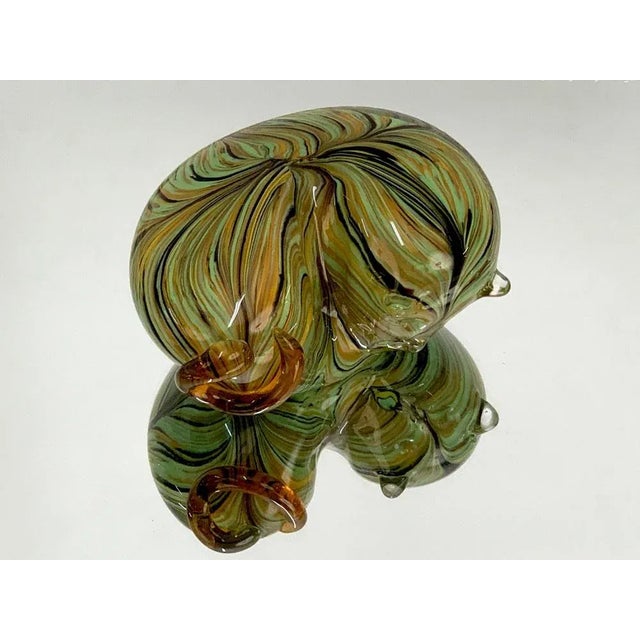 Amazing hand blown Mid-Century multicolored Murano glass "Chubby" cat sculpture. This piece was designed in Italy during...