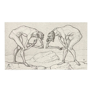 1947 Paul Klee Engraving 2 Two Men Meet 1903