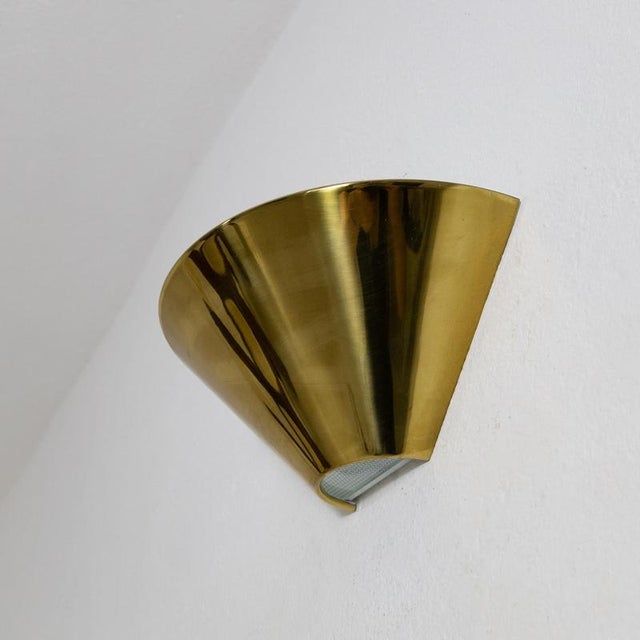 Fan-Shaped Wall Lamp in Brass and Metal, 1990s For Sale - Image 4 of 9