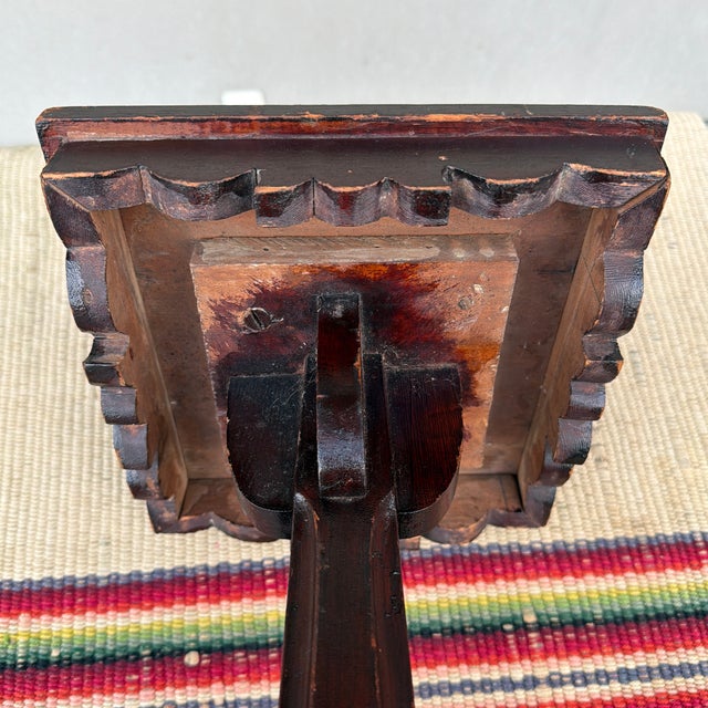 Wood A Neat Antique Painted Pine and Carved Plant Stand or Pedestal Circa 1900 For Sale - Image 7 of 12
