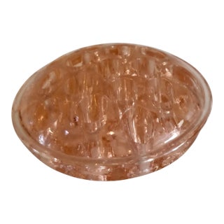 Vintage Pink Depression Glass 4" Flower Frog 16 Hole For Sale