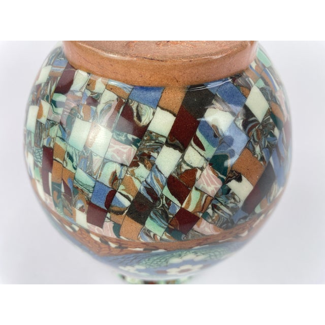 Blue Jean Gerbino Mosaic Ceramic Vase, Vallauris, France, Mid-20th Century For Sale - Image 8 of 12