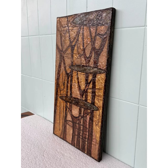 Ceramic Futurist Artwork on Terracotta Tile by Riccardo Gatti, 1960s For Sale - Image 7 of 16