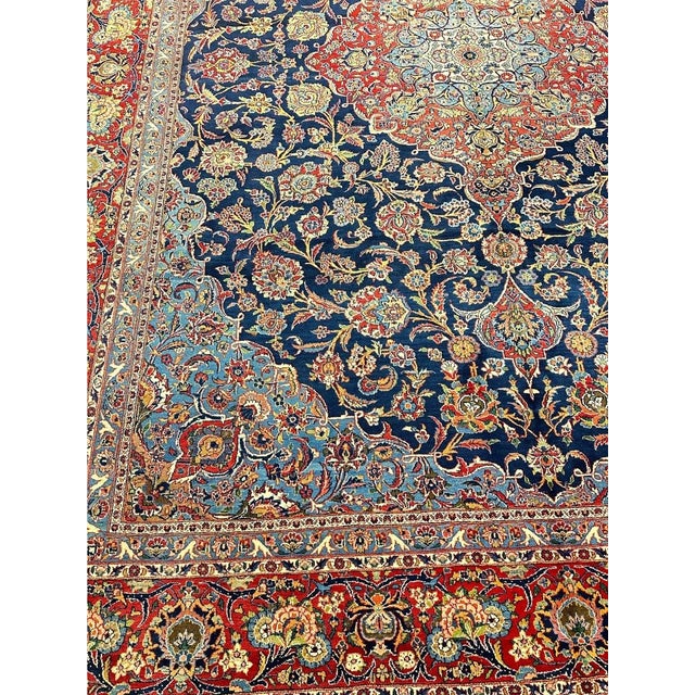 1960s Old Persian Kashan Masterpiece Rug 10’5″ X 13’9″ For Sale - Image 9 of 10