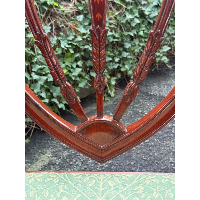 Wood Hickory White Shield Back Mahogany Inlaid Dining Chairs - A Pair For Sale - Image 7 of 12