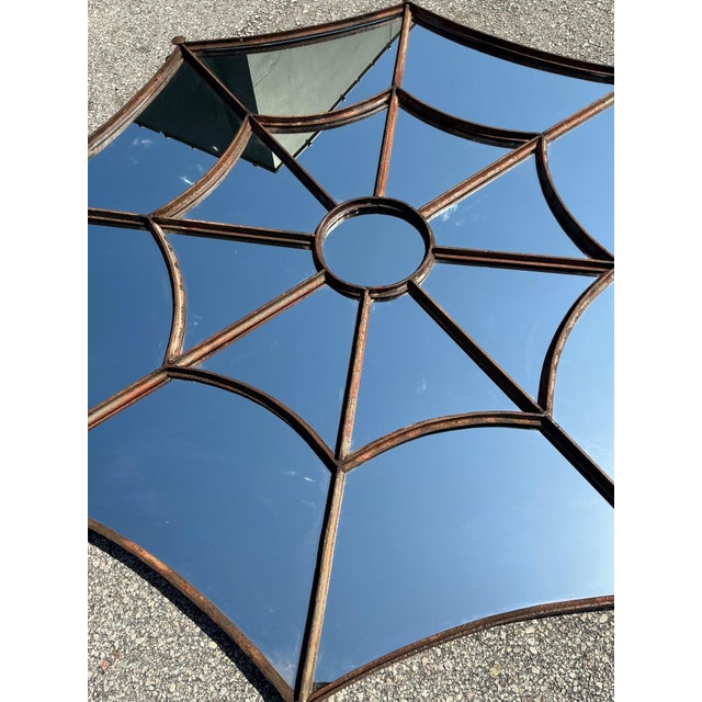 Vintage Wrought Iron Spiderweb Mirror For Sale - Image 14 of 14