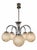 Ivory Art Deco Five-Light Chrome Chandelier with Etched Glass Globes, 1940s For Sale - Image 8 of 8