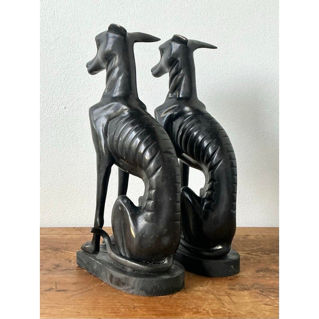 Coffee Vintage Boho Bronze Whippets - A Pair For Sale - Image 8 of 12