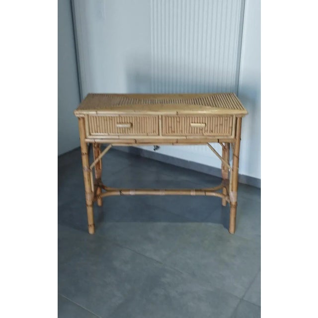 Wood Vintage Bamboo Console Table by Vivai Del Sud, 1970 For Sale - Image 7 of 18