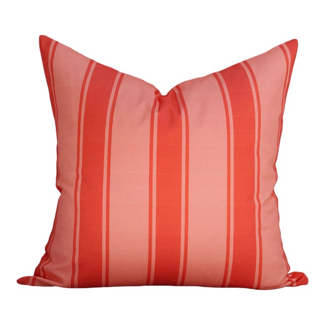 Riviera Stripe Pillow Cover in Strawberry and Cherry For Sale