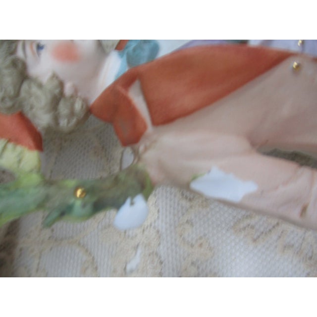 Late 19th Century Antique Late 19th Century Victorian French Ornate Bisque Figurines Young Maiden & Gentleman Pair For Sale - Image 5 of 12