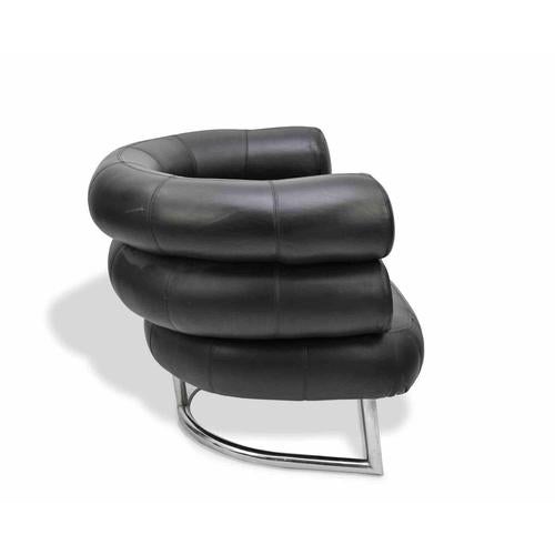 Black Bibendum Black Leather Chair by Eileen Gray, 1980s For Sale - Image 8 of 9