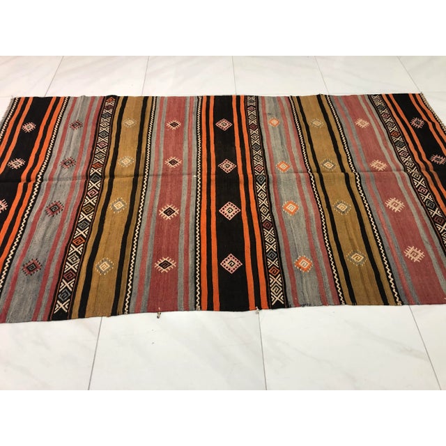1960s Contemporary Vintage Kilim Rug For Sale - Image 6 of 11