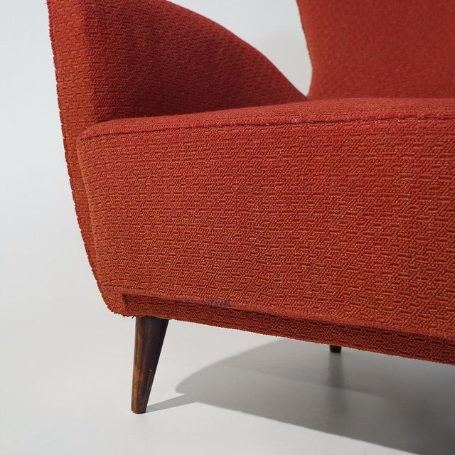 Red Lounge Chairs with Cone-Shaped Feet, 1950s, Set of 2 For Sale - Image 13 of 15