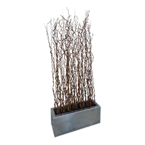 Vintage Rustic Industrial Willow Branches in Planter Box Screen/Room Divider