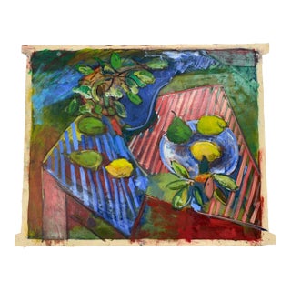 20th Century, Untitled, Post-Impressionist, Colorful Still Life, Oil Panting on Canvas Cloth, Artist Uknown For Sale